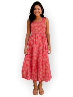 American Eagle Pink Floral Smocked Maxi Dress XS NWT Boho Cottagecore Fairycore